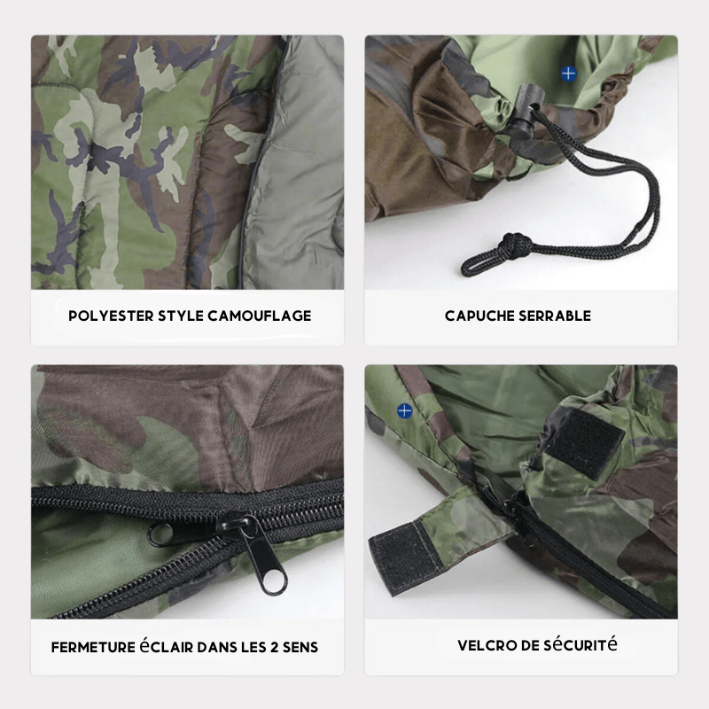 Sac de Couchage à Capuche Camouflage - CamoX